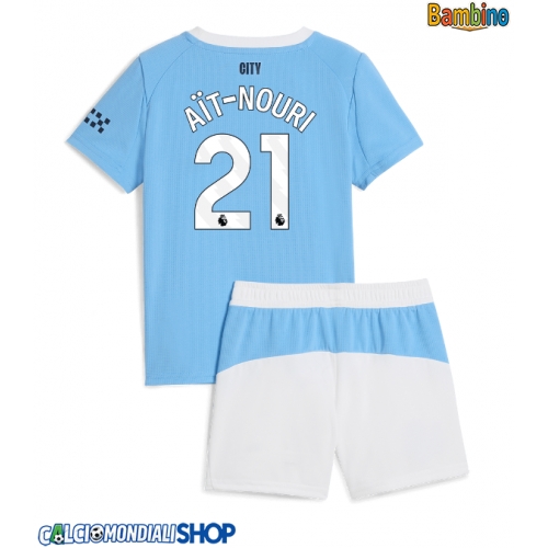 Maglie da calcio Manchester City Rayan Ait-Nouri #21 Prima Maglia Bambino 2025-26 Manica Corta + Pantaloni corti)